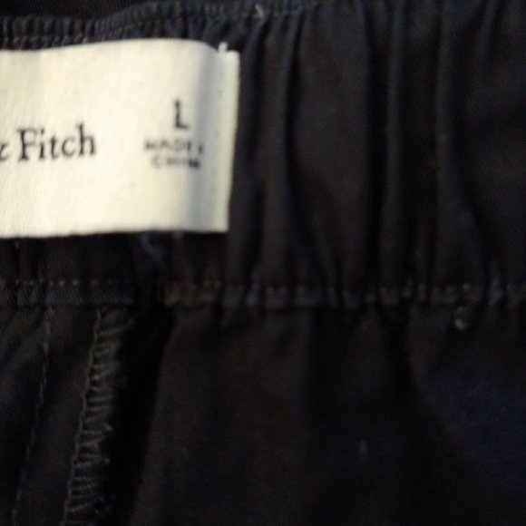 Abercrombie & Fitch Black cotton joggers with pockets and drawstring Large - Picture 9 of 9